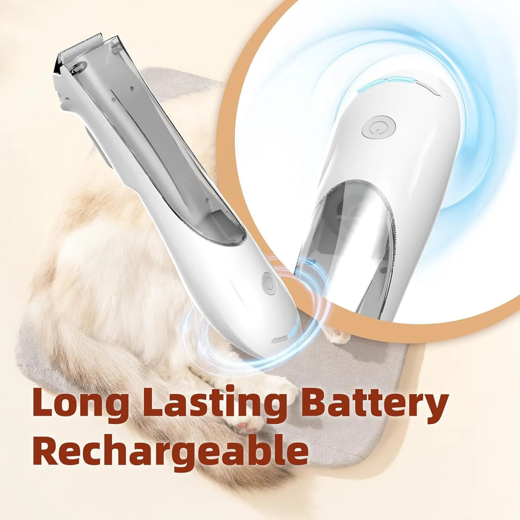 Rechargeable Pet Hair Suction Clipper – Single or 2-Piece Set