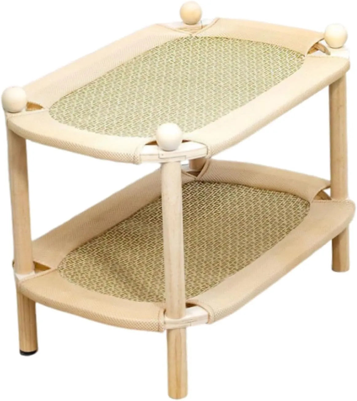 Double-Tier Wooden Cat Hammock Bed