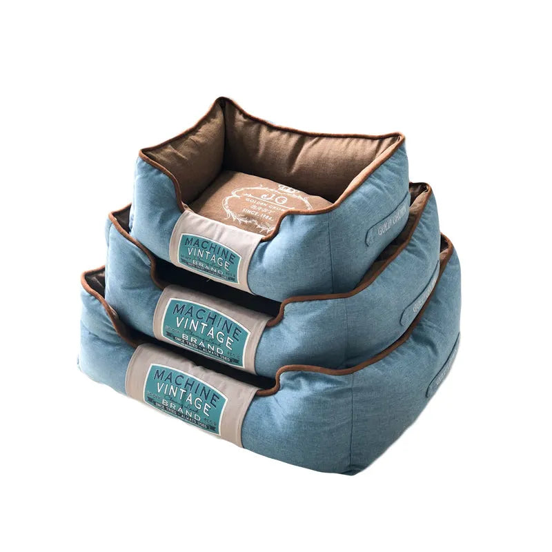 Washable Canvas Bolster Bed for Dogs and Cats – 3 Sizes