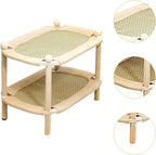Double-Tier Wooden Cat Hammock Bed