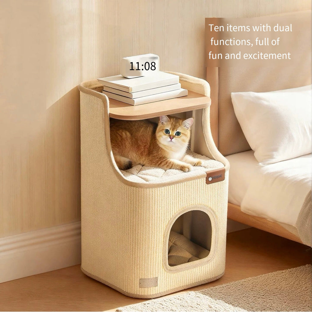 2-in-1 Sisal Cat House and Bedside Table