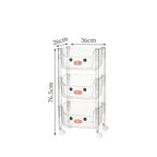 Plastic Storage Rack. Kids Toy Storage Organiser. Multi-layer Storage Rack. Plastic Trolley. Transparent. Movable Baby Bookcase