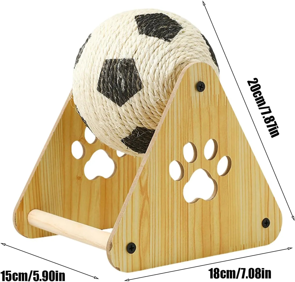 Sisal Cat Scratch Ball with Wooden Base