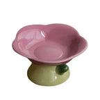 Flower-Shaped Raised Ceramic Cat Bowl – 150 ml