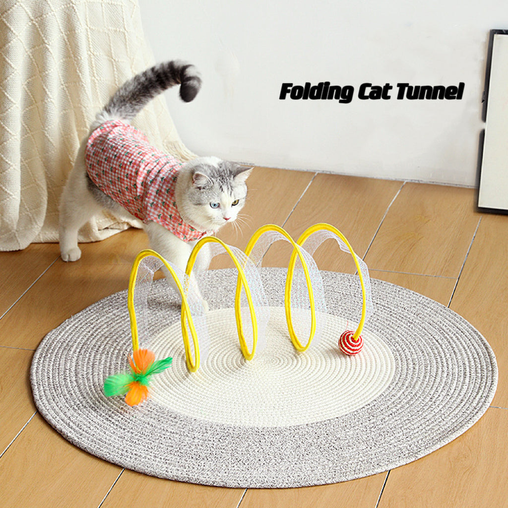 Spiral Cat Track Toy with Ball and Feather – Single or Multi-Pack
