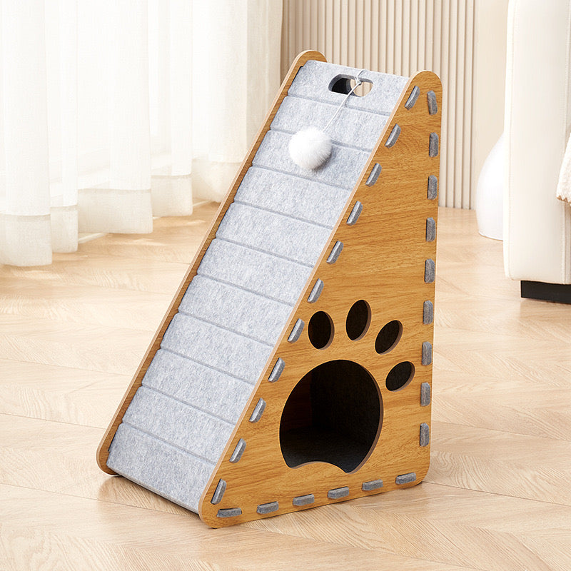 A-Frame Cat Scratcher House with Ramp – Multiple Styles