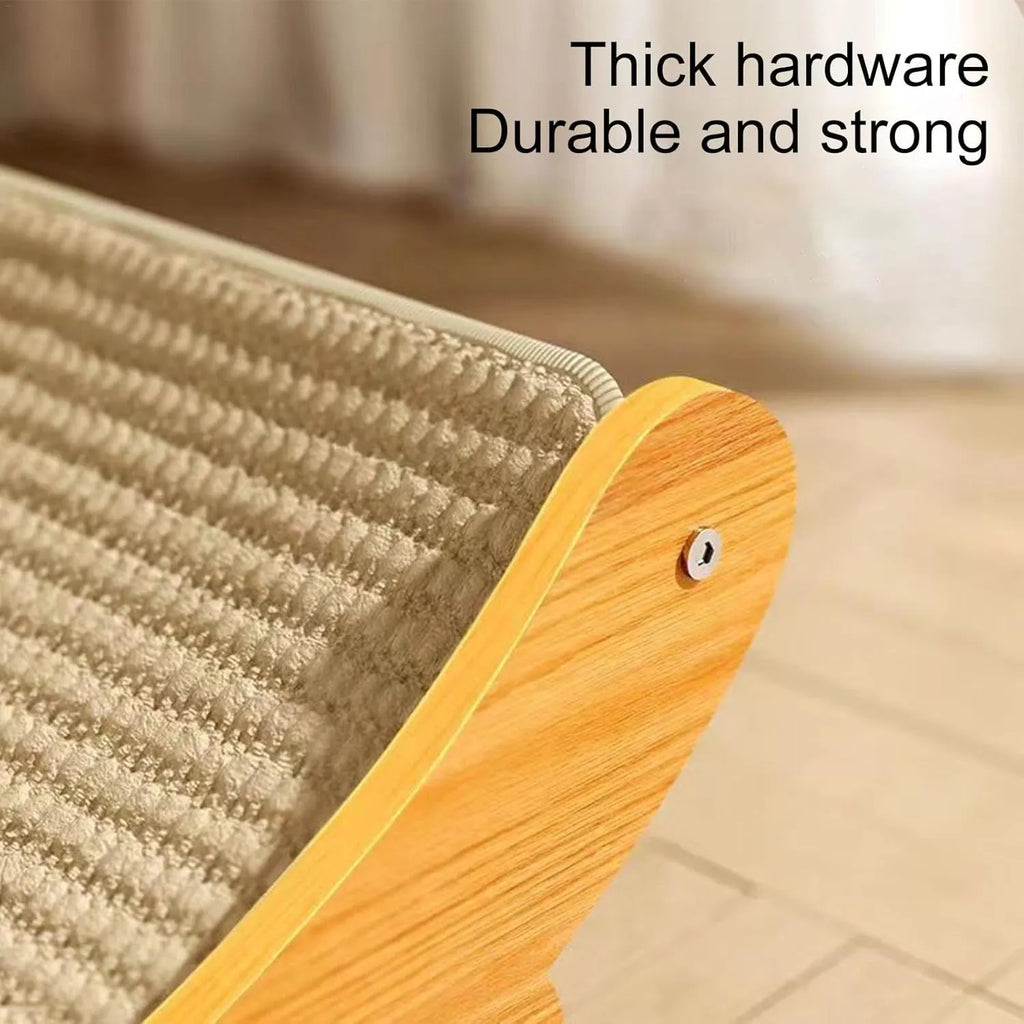Curved Wooden Sisal Cat Hammock Scratcher