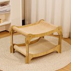 2-Tier Cat Hammock Bed with Optional Door Curtain