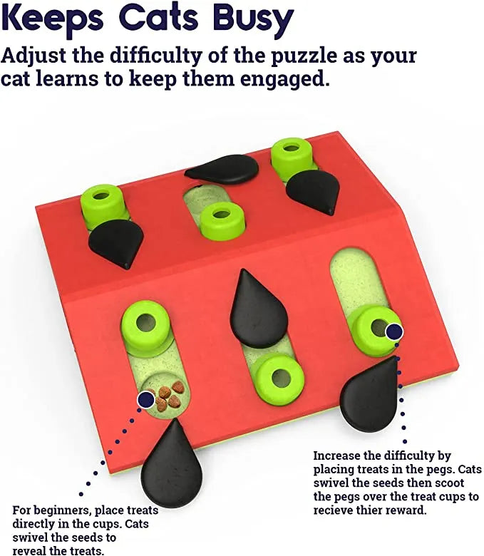 Leaf-Shaped Sliding Pet Treat Puzzle – 2 Colors