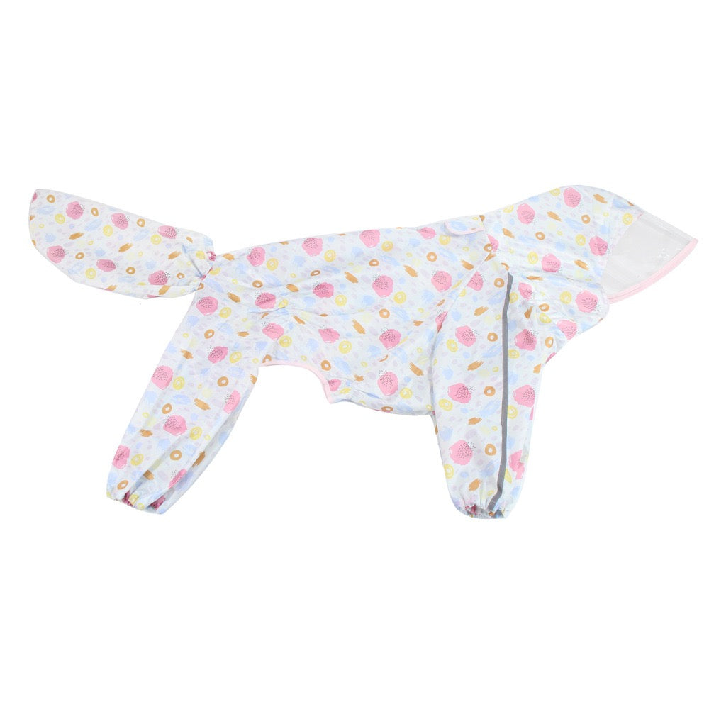 Full-Coverage Large Dog Raincoat with Clear-Brim Hood