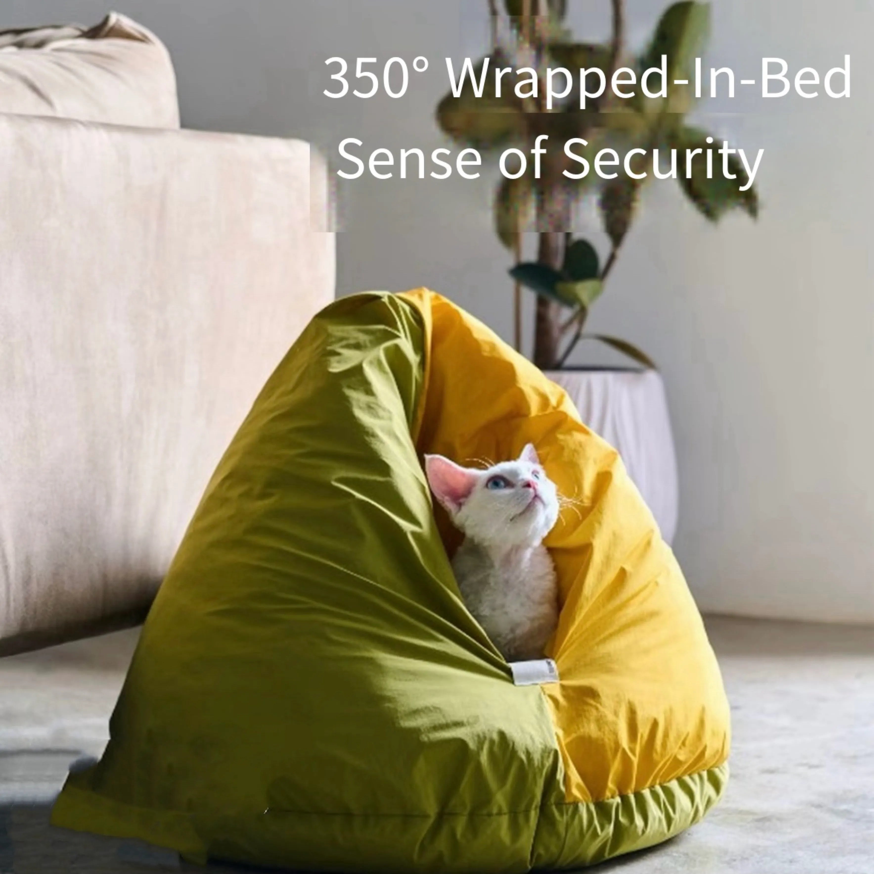 Beanbag-Style Cat Cave Bed – 4 Designs