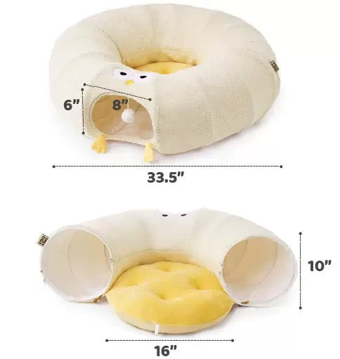 Donut Cat Tunnel Bed for Indoor Cats – 3 Colors