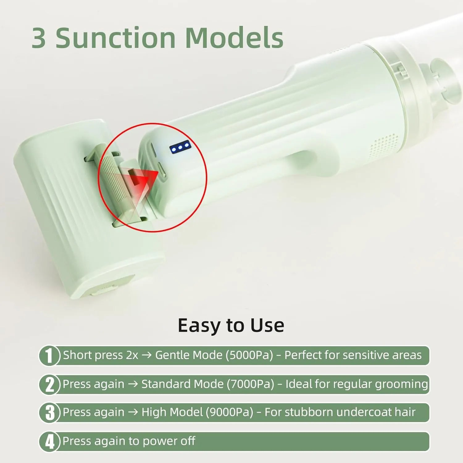Handheld Pet Grooming Vacuum Brush – Single or 2-Piece Set