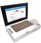 Laptop-Shaped Cardboard Cat Scratcher with Mouse Toy