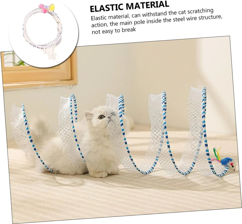Spiral Cat Track Toy with Ball and Feather – Single or Multi-Pack