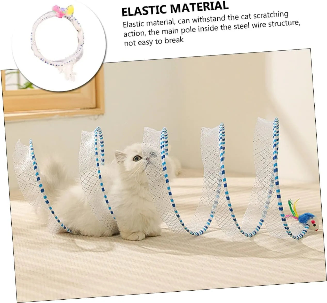 Spiral Cat Track Toy with Ball and Feather – Single or Multi-Pack