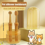Silicone Pet Toothbrush Set with Storage Cup – 1 or 2 Sets