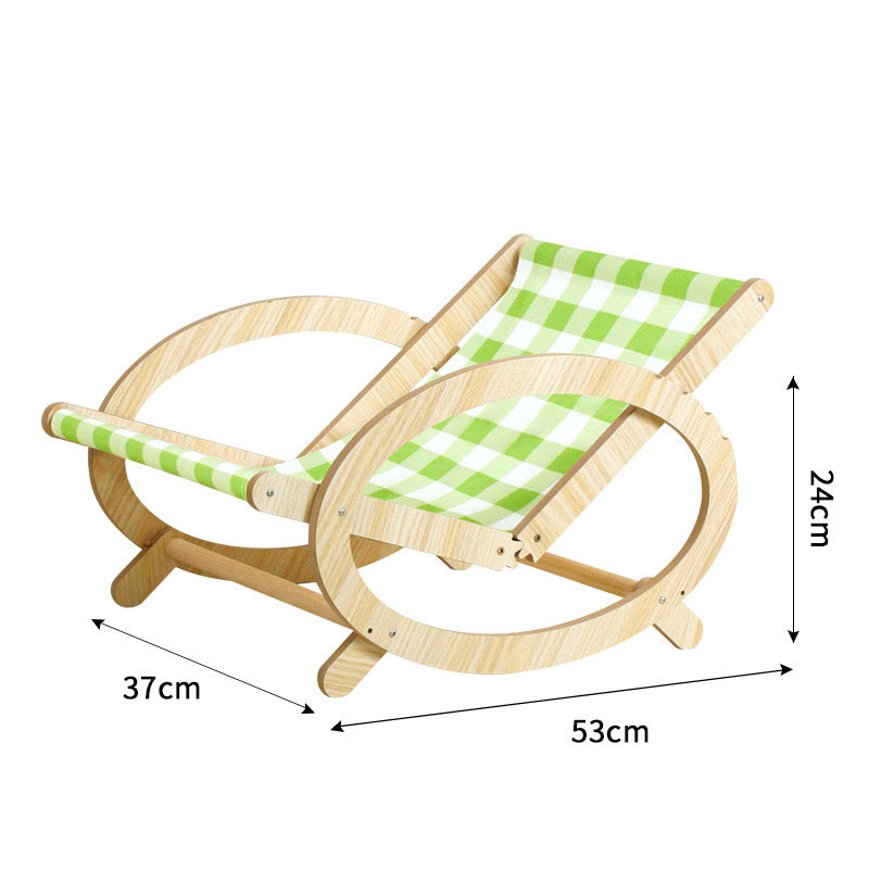 Adjustable Wooden Pet Hammock Lounge Chair