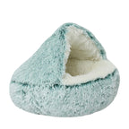 Hooded Round Calming Cave Bed for Cats & Dogs