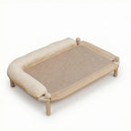 Rectangular Wooden Cat Bed with Cooling or Hemp Mat