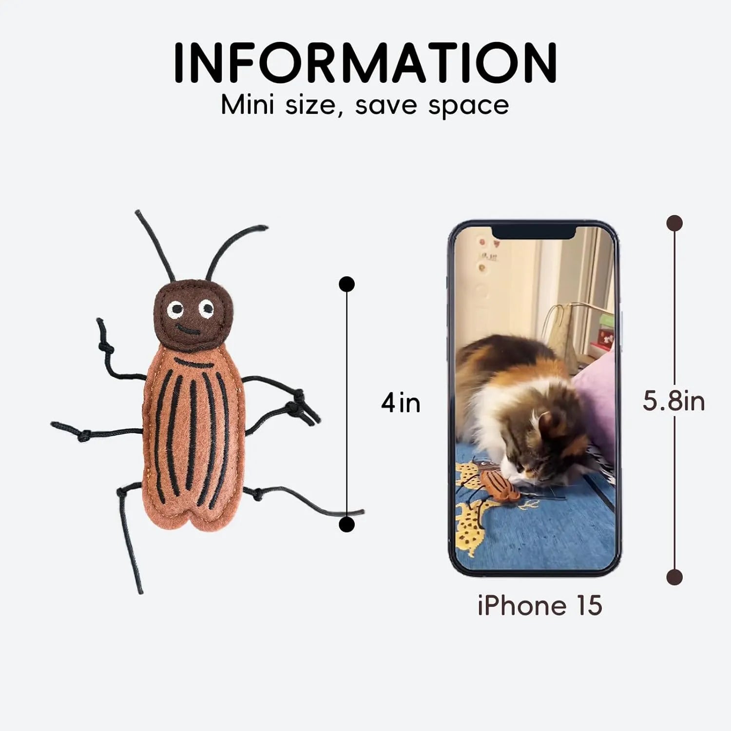 Felt Catnip Insect Toy – Single or 4-Piece Set