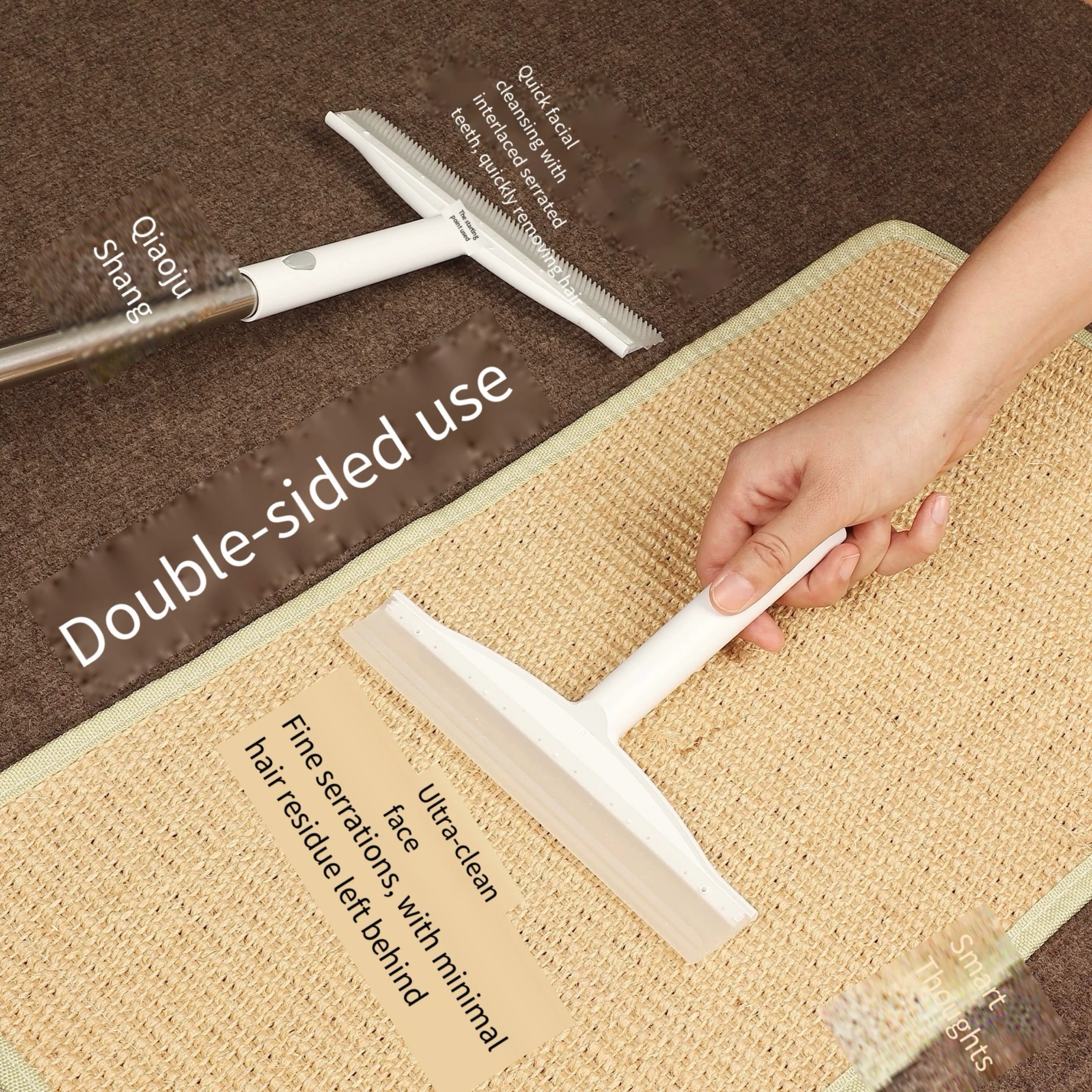 Adjustable Long-Handle Silicone Floor Squeegee