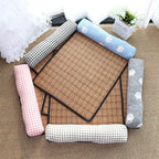 Breathable Rattan-Weave Pet Mat with Pillow – 5 Colors, 3 Sizes