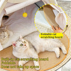Modular Wooden Cat Scratcher House & Pads – L or XL