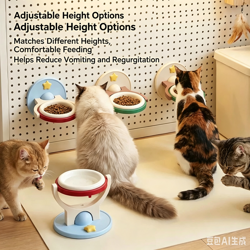 2-in-1 Wall-Mounted Elevated Cat Bowl