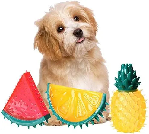 Freezable Fruit-Shaped Dog Chew Toy – Single or 3-Pack