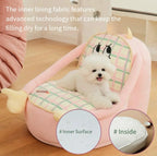 Cartoon Plush Pet Sofa Bed – 2 Colors, 3 Sizes
