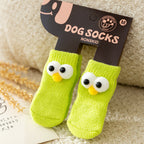 Non-Slip Dog Socks – 4-Piece Set, 8 Styles, 3 Sizes