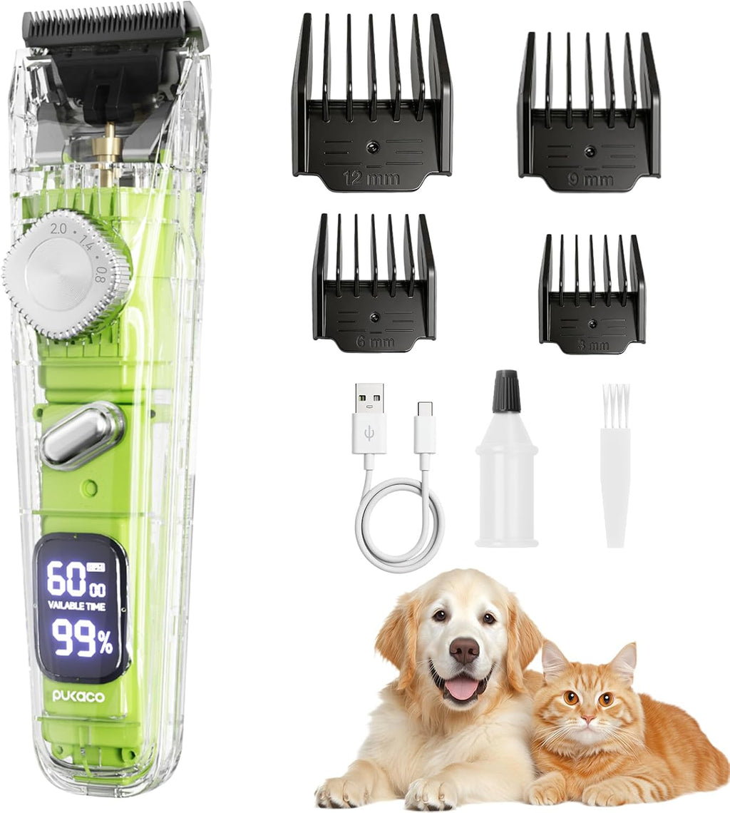 Rechargeable Pet Grooming Trimmer Kit with 4 Guide Combs