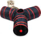 3-Way Collapsible Cat Tunnel with Play Ball – 7 Styles