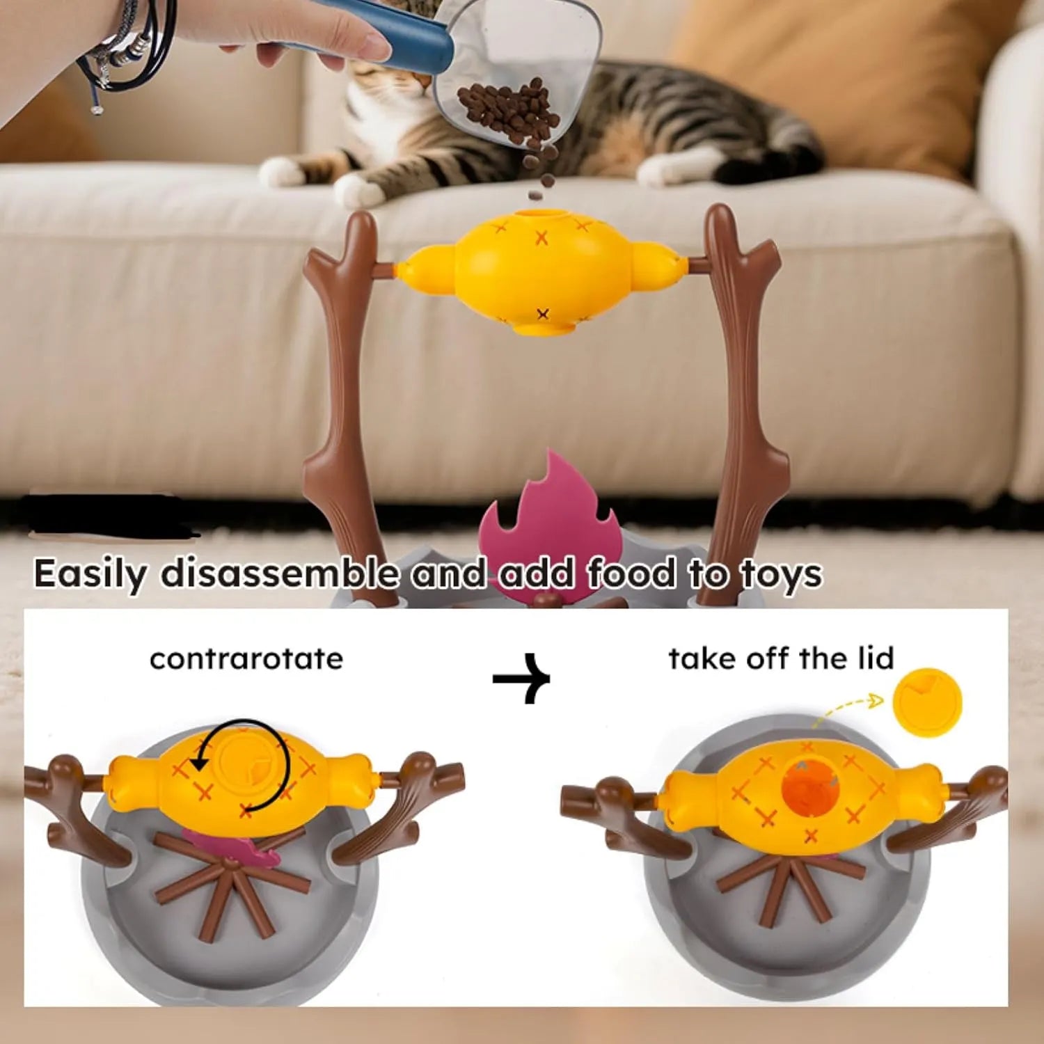 Interactive Slow-Feeding Cat Treat Dispenser