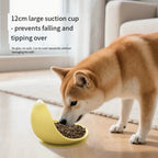 Wall-Mounted Cat Bowl with Textured Licking Panel