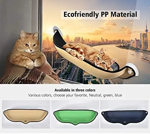Khaki Car Window Perch Hammock for Pets