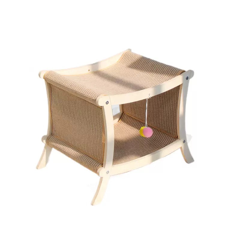 Double-Tier Cat Hammock & Scratcher with Hanging Toys – 2 Styles