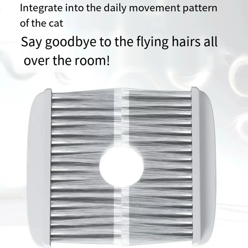 Self-Grooming Brush Gate for Cat Litter Boxes