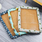 Rattan-Weave Pet Cooling Mat with Bolster – 5 Styles, 5 Sizes