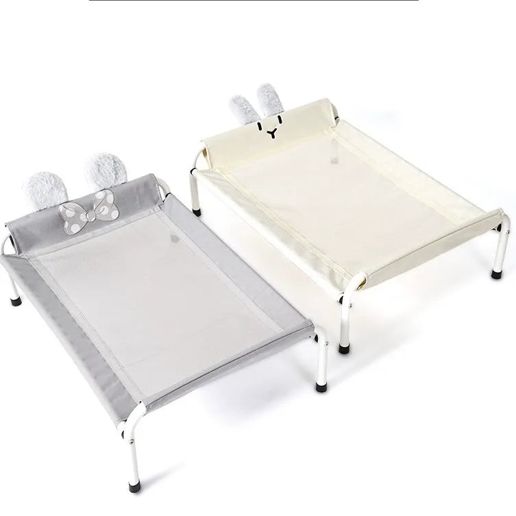 Elevated Pet Camp Bed – Grey or Yellow, 3 Sizes