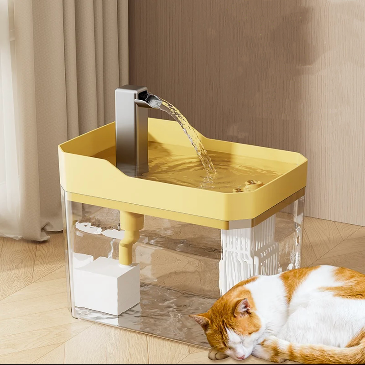 1.5 L Cat Water Fountain with Visible Reservoir – 3 Colors