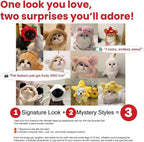 Plush Character Pet Hat – 13 Styles, Single or 3-Piece Set