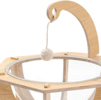 Wooden Space Capsule Cat Bed with Clear Bubble