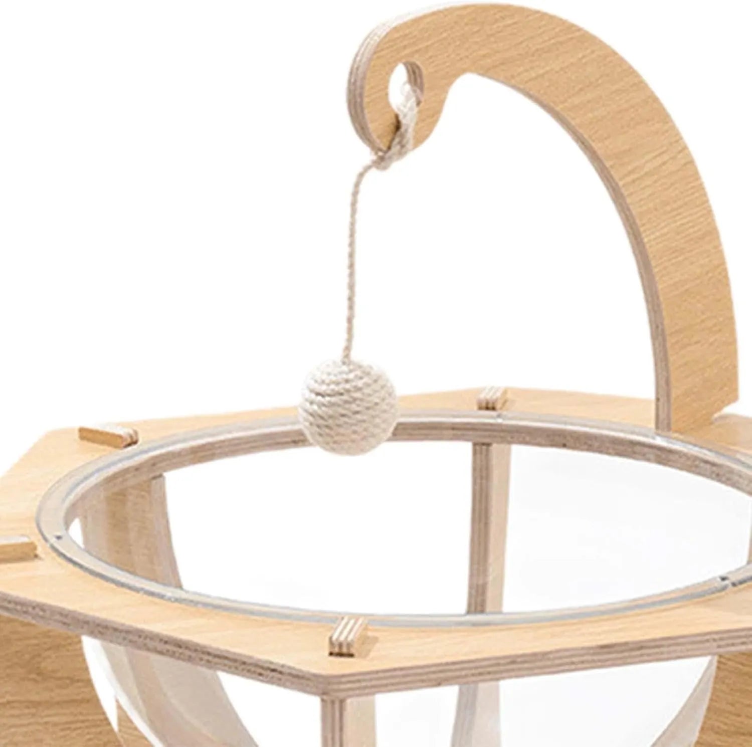 Wooden Space Capsule Cat Bed with Clear Bubble