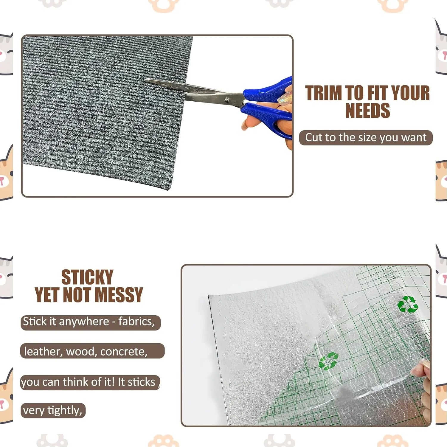 23.6 × 11.8-Inch Self-Adhesive Cat Scratch Mat
