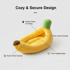 Banana-Shaped Washable Pet Bed for Cats & Dogs