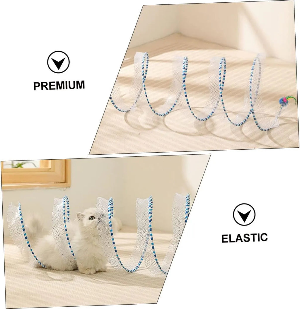 Spiral Cat Track Toy with Ball and Feather – Single or Multi-Pack
