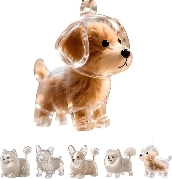 Pet Fur Keepsake Keychains – 2-Piece Set, 7 Styles