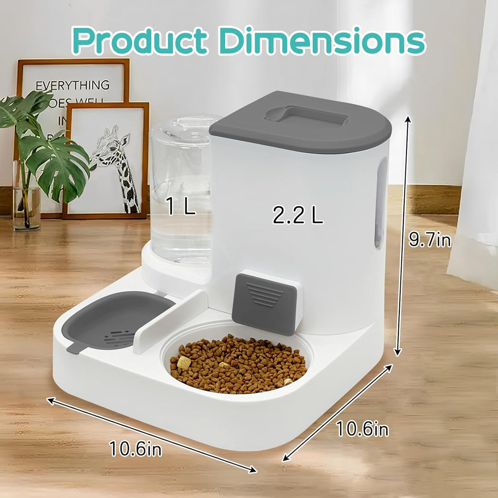2-in-1 Detachable Cat Feeder & Automatic Water Dispenser